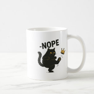 No Kings In America Black Cat Funny Cat Kicking Cr Coffee Mug