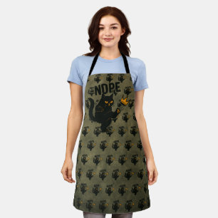 No Kings In America Black Cat Funny Kicking Crown Apron