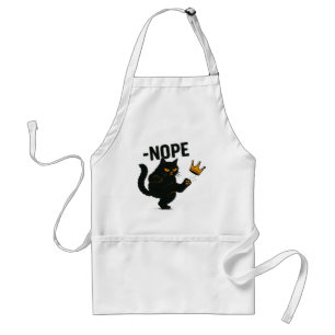 No Kings In America Black Cat Funny Kicking Crown Standard Apron