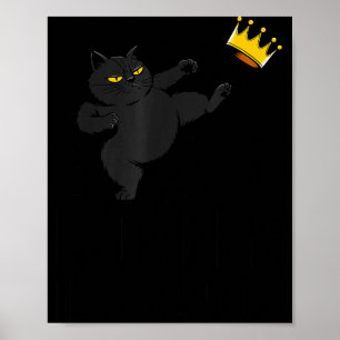 No Kings In America Black Cat Funny Litical Meme 4 Poster