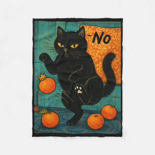 No Kings In America Black Cat Political Anti Trump Fleece Blanket