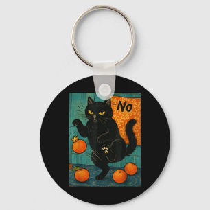 No Kings In America Black Cat Political Anti Trump Key Ring