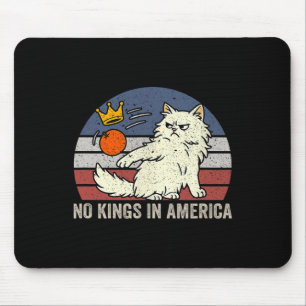 No Kings In America Black Cat Political Anti Trump Mouse Pad