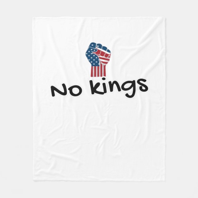 No Kings In America Classic Minimal Clean Fleece Blanket (Front)