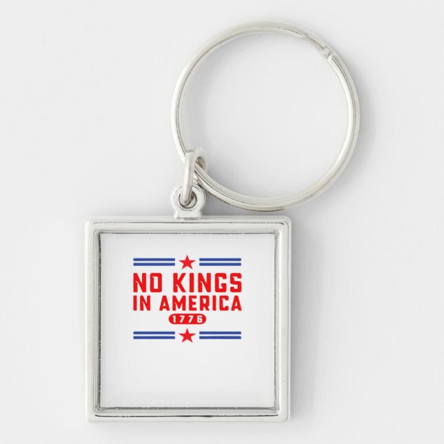 No Kings In America Classic Minimal Clean Key Ring (Front)