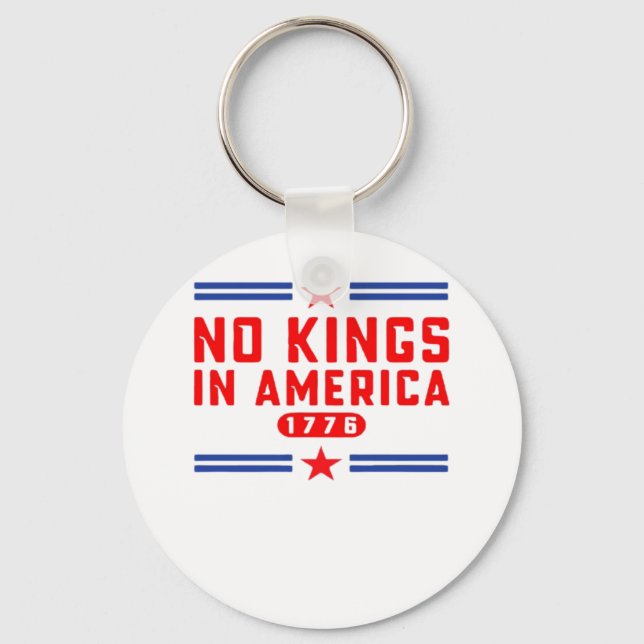 No Kings In America Classic Minimal Clean Key Ring (Front)