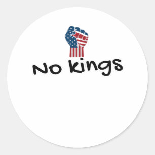 No Kings In America Classic Minimal Clean Round Sticker