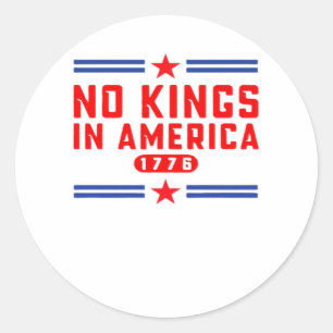 No Kings In America Classic Minimal Clean Round Sticker