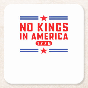 No Kings In America Classic Minimal Clean Square Paper Coaster