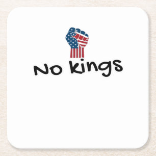 No Kings In America Classic Minimal Clean Square Paper Coaster