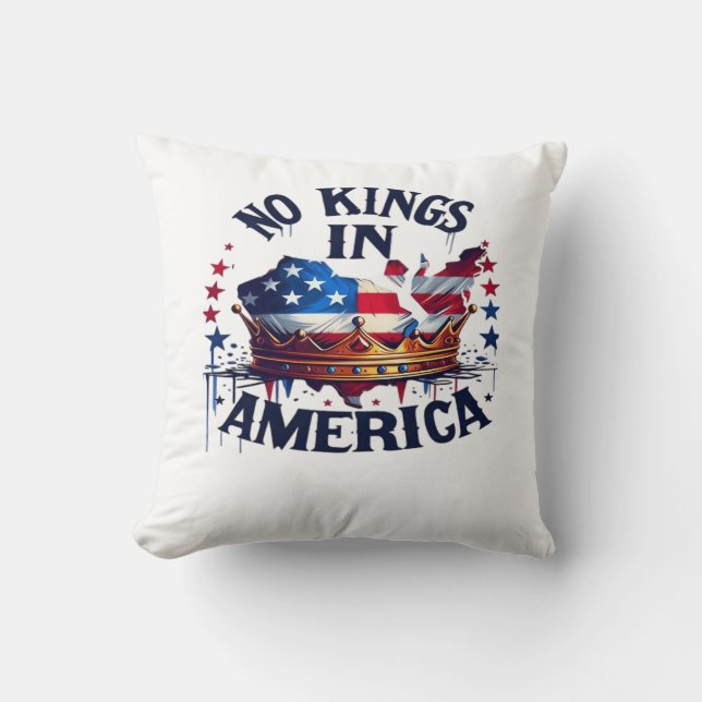 No Kings In America Classic Retro Cool Cushion (Front)