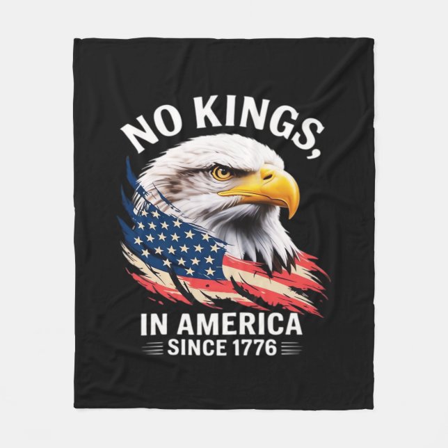 No Kings In America Classic Retro Graphic Design Fleece Blanket (Front)