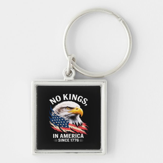 No Kings In America Classic Retro Graphic Design Key Ring (Front)
