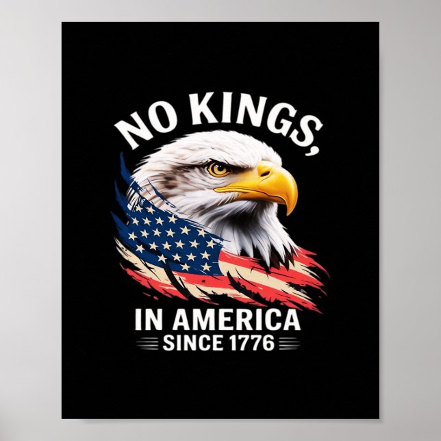 No Kings In America Classic Retro Graphic Design Poster (Front)