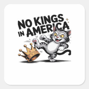 No Kings In America Classic Retro Graphic Square Sticker
