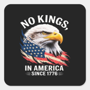 No Kings In America Classic Retro Graphic Square Sticker