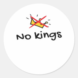 No Kings In America Classic Retro Style Classic Round Sticker