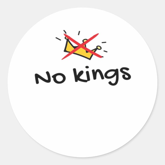 No Kings In America Classic Retro Style Classic Round Sticker (Front)
