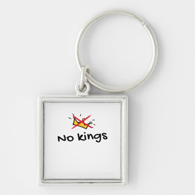 No Kings In America Classic Retro Style Key Ring (Front)