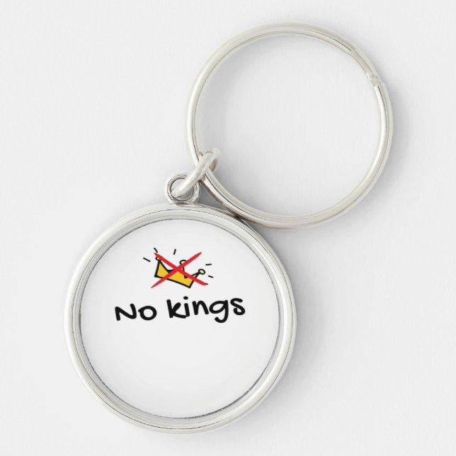 No Kings In America Classic Retro Style Key Ring (Front)