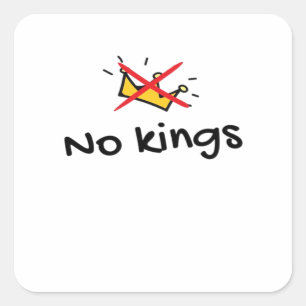 No Kings In America Classic Retro Style Square Sticker
