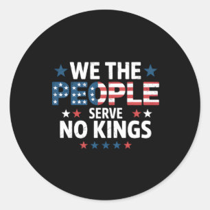 No Kings In America Democracy Classic Round Sticker