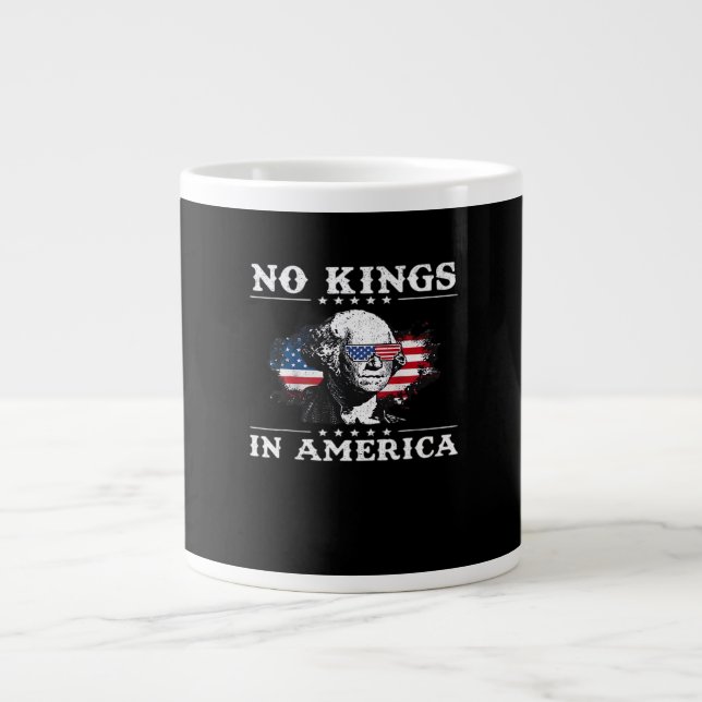No Kings In America Doge Classic Funny Meme Large Coffee Mug (Front)