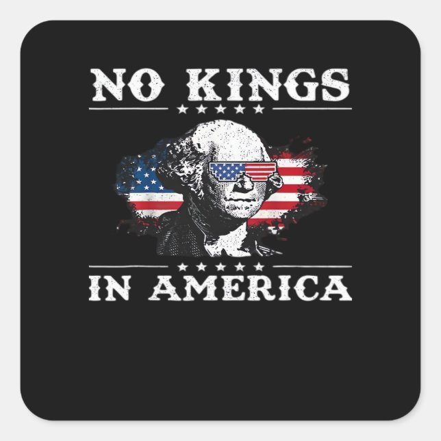 No Kings In America Doge Classic Funny Meme Square Sticker (Front)