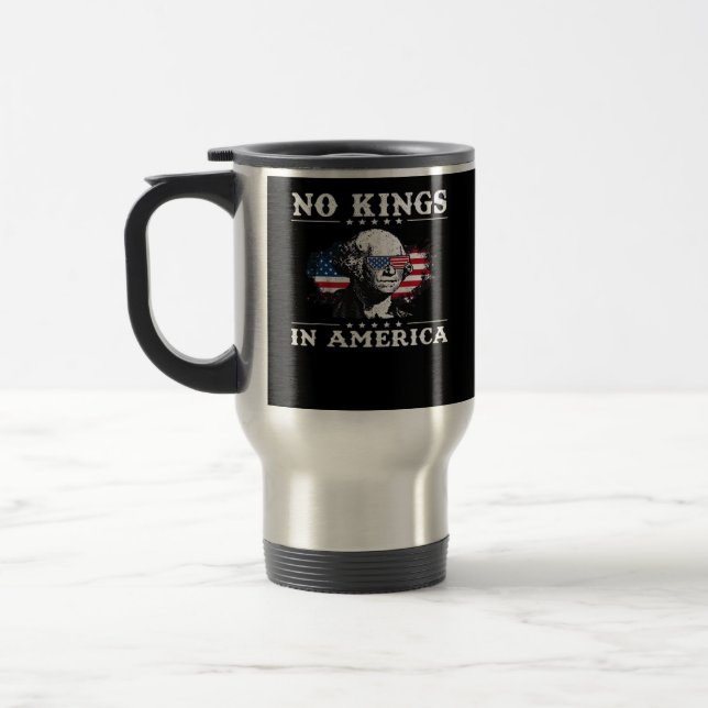 No Kings In America Doge Classic Funny Meme Travel Mug (Left)