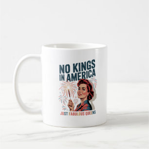No Kings In America Fabulous Queens Pride 2025 Des Coffee Mug