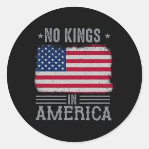 No Kings In America Flag Protest Save Democracy 16 Classic Round Sticker