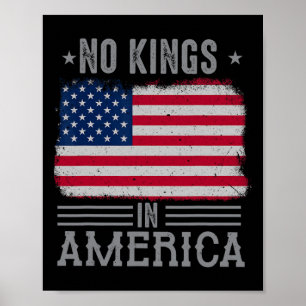 No Kings In America Flag Protest Save Democracy 16 Poster