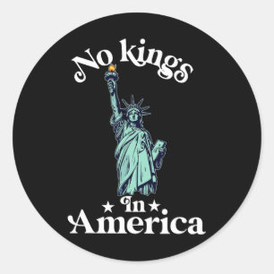 No Kings In America Flag Protest Save Democracy 17 Classic Round Sticker