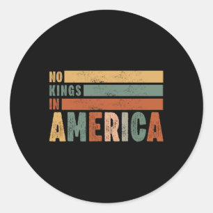No Kings In America Flag Protest Save Democracy 19 Classic Round Sticker