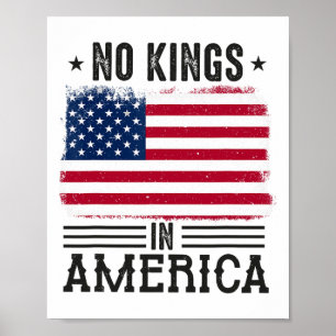 No Kings In America Flag Protest Save Democracy 3 Poster