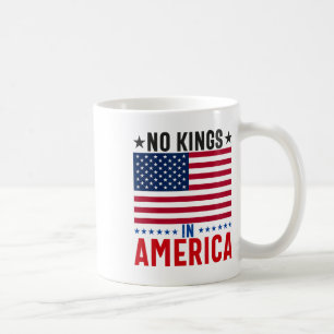 No Kings In America Flag Protest Save Democracy 4  Coffee Mug