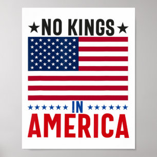 No Kings In America Flag Protest Save Democracy 4 Poster