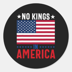 No Kings In America Flag Protest Save Democracy 5  Classic Round Sticker