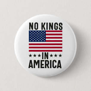No Kings In America Flag Protest Save Democracy 6 Cm Round Badge