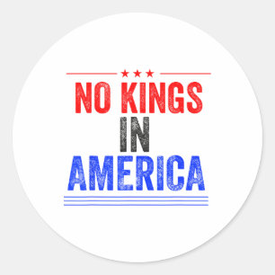 No Kings In America Flag Protest Save Democracy 7 Classic Round Sticker