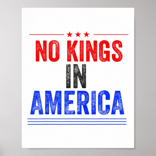 No Kings In America Flag Protest Save Democracy 7  Poster (Front)
