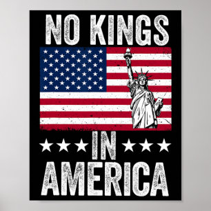 No Kings In America Flag Protest Save Democracy 9 Poster