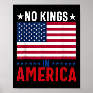 No Kings In America Flag Protest Save Democracy Poster