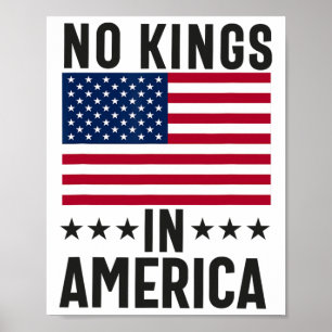 No Kings In America Flag Protest Save Democracy Poster