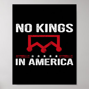 No Kings In America Flag Protest Save Democracy Si Poster