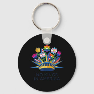 No Kings In America Floral Crown Pride Lbgtq Key Ring