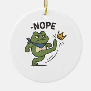 No Kings in America Frog No Kings Democracy Ceramic Ornament