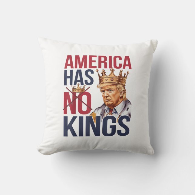 No Kings In America Funny America Has No King Poli Cushion (Front)