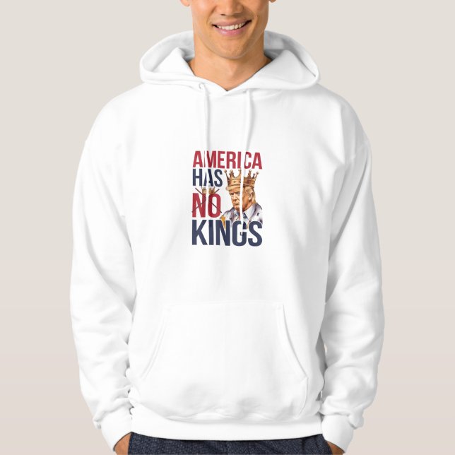 No Kings In America Funny America Has No King Poli Hoodie (Front)