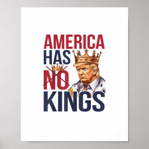 No Kings In America Funny America Has No King Poli Poster